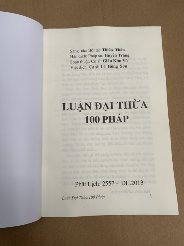 Luận Đại Thừa 100 Pháp - Hình ảnh 2