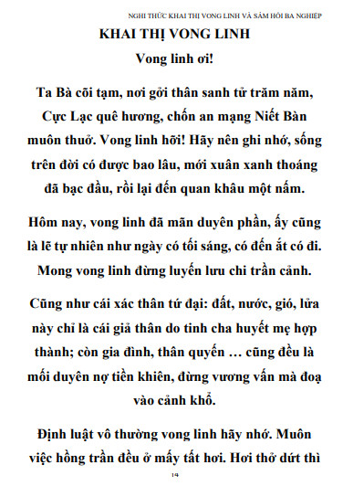 Nghi Thức Khai Thị Vong Linh Và Sám Hối Ba Nghiệp - Khổ A4 - Hình ảnh 2