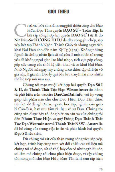 Đạo Sử Toàn Tập (Đạo Cao Đài) - Nữ Đầu Sư Hương Hiếu - Hình ảnh 4