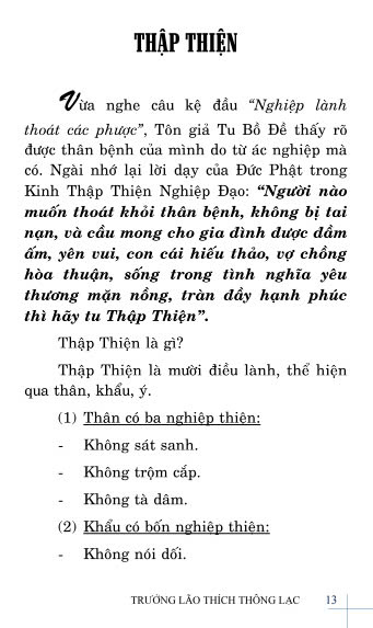 Hành Thập Thiện Và Tứ Vô Lượng Tâm - Trưởng Lão Thích Thông Lạc - Hình ảnh 3